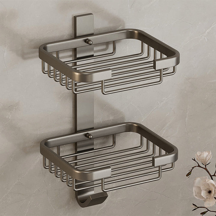 Lisslune | Modern Bathroom Accessories Set Bathroom Shelf Black/Silver/Gray Bathroom Accessories Set