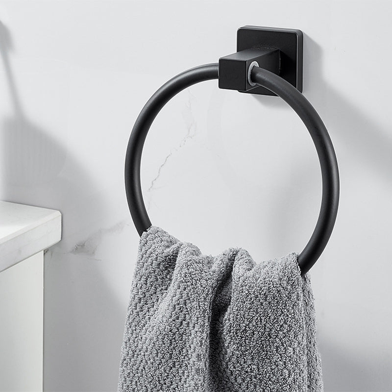 Lisslune | Traditional Bathroom Accessories Set Black Towel Ring Bathroom Shelf Bathroom Accessories Set