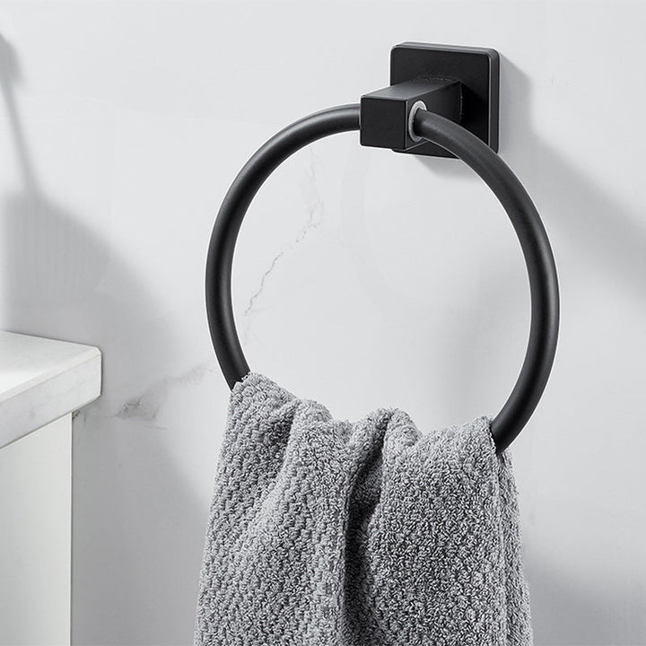 Lisslune | Traditional Bathroom Accessories Set Black Towel Ring Bathroom Shelf Bathroom Accessories Set
