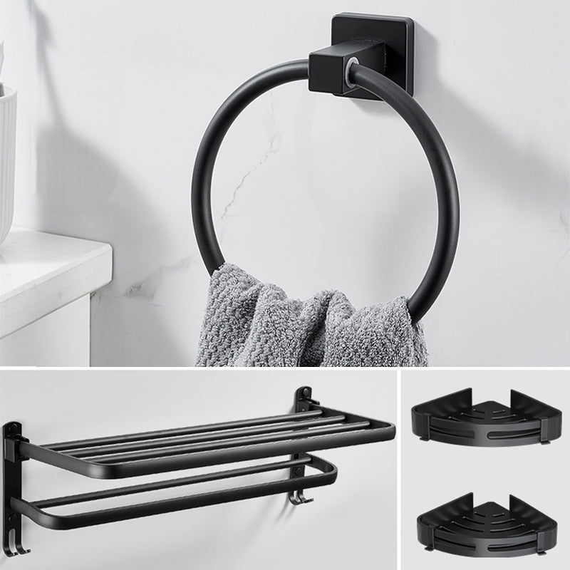 Lisslune | Traditional Bathroom Accessories Set Black Towel Ring Bathroom Shelf Bathroom Accessories Set