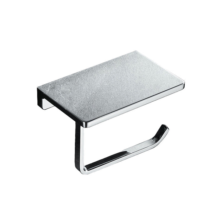 Lisslune | Contemporary 2-piece Bathroom Set in Polished Chrome Stainless Steel Toilet Paper Holder