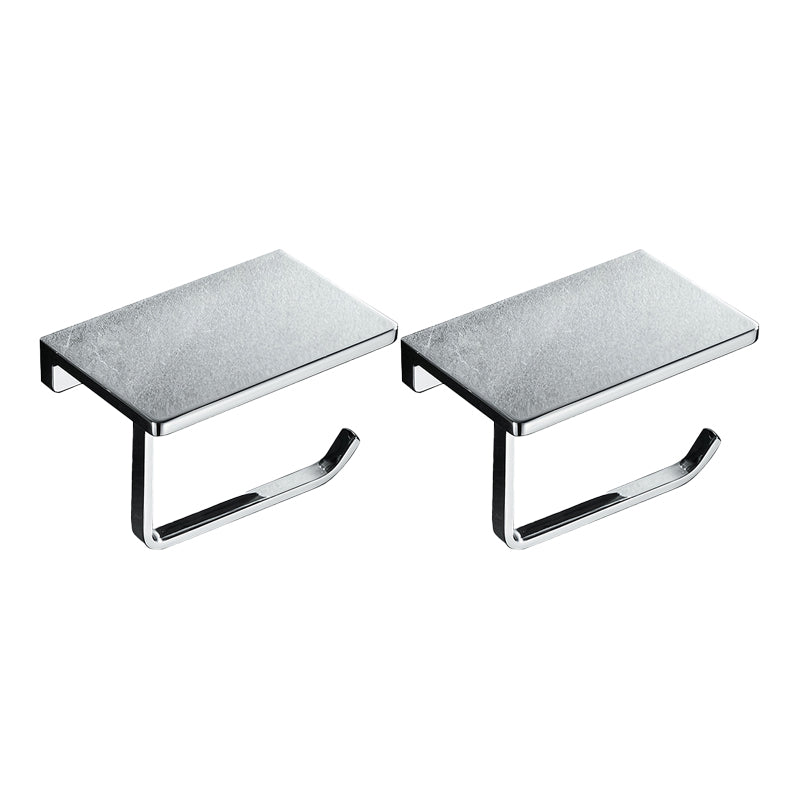 Lisslune | Contemporary 2-piece Bathroom Set in Polished Chrome Stainless Steel Toilet Paper Holder