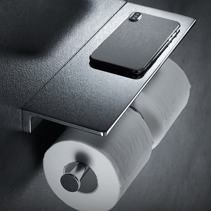 Lisslune | Contemporary 2-piece Bathroom Set in Polished Chrome Stainless Steel Toilet Paper Holder
