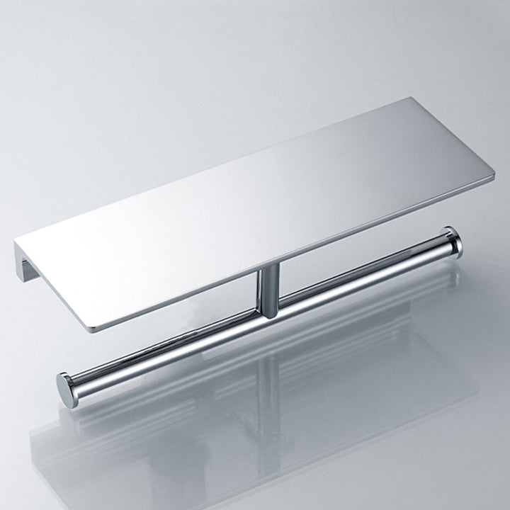 Lisslune | Contemporary 2-piece Bathroom Set in Polished Chrome Stainless Steel Toilet Paper Holder