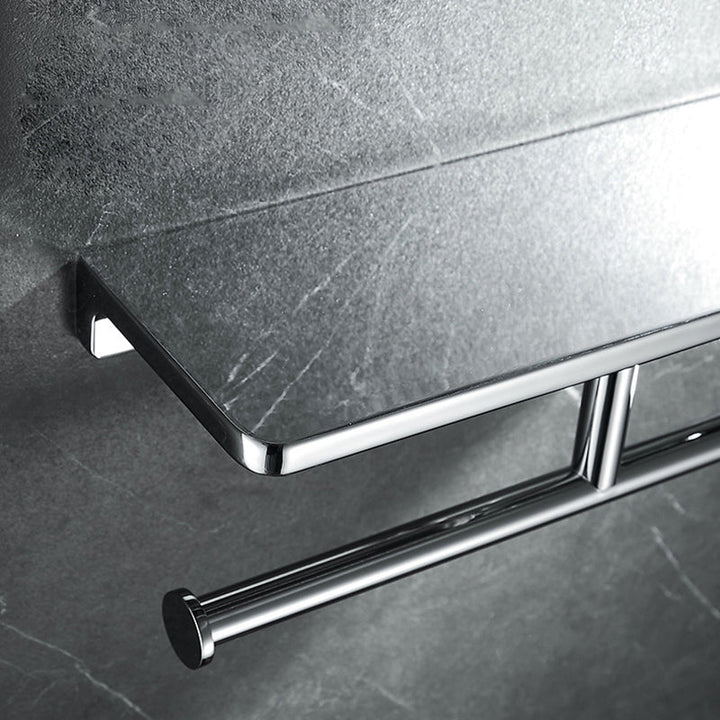Lisslune | Contemporary 2-piece Bathroom Set in Polished Chrome Stainless Steel Toilet Paper Holder