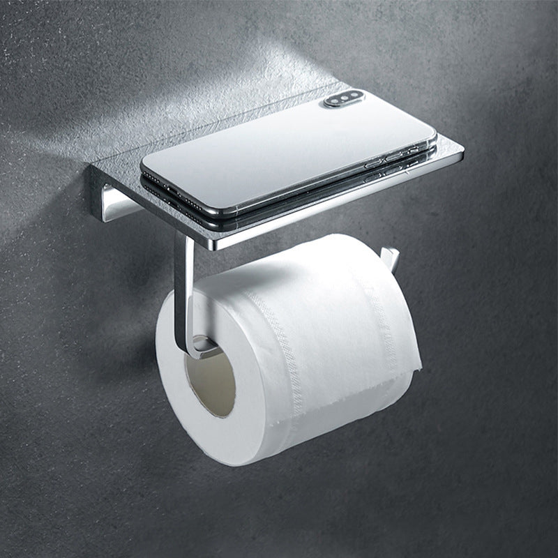 Lisslune | Contemporary 2-piece Bathroom Set in Polished Chrome Stainless Steel Toilet Paper Holder