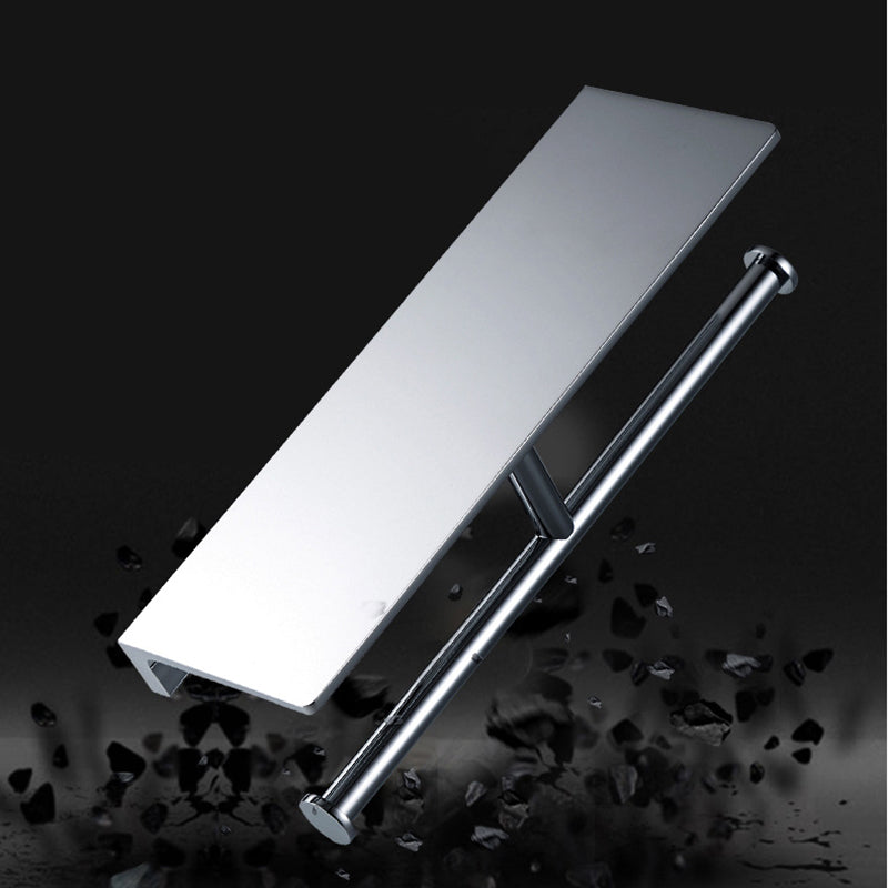 Lisslune | Contemporary 2-piece Bathroom Set in Polished Chrome Stainless Steel Toilet Paper Holder