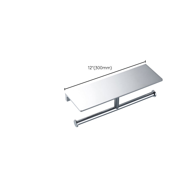 Lisslune | Contemporary 2-piece Bathroom Set in Polished Chrome Stainless Steel Toilet Paper Holder