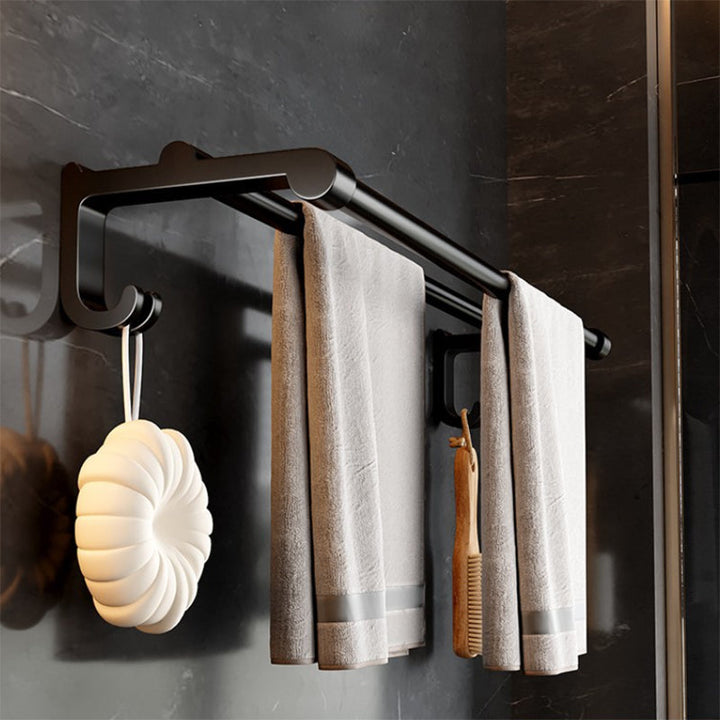 Lisslune | Modern black bath accessory set towel bar bathroom accessory set