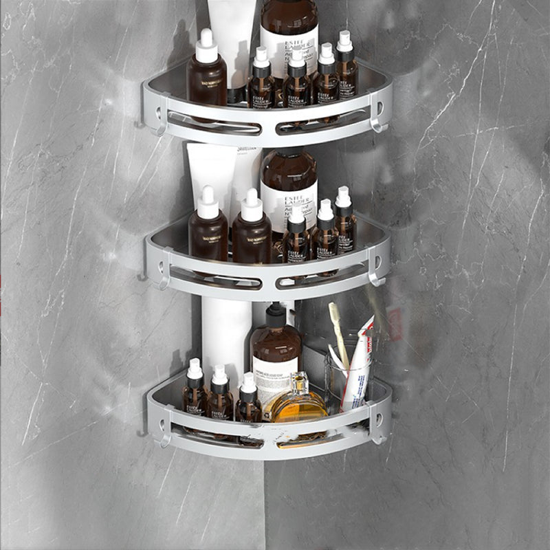 Lisslune | Modern Bathroom Hardware Set Bathroom Shelf Silver/Black Bathroom Accessories Set