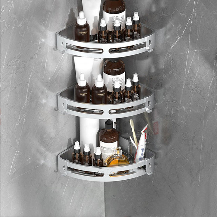 Lisslune | Modern Bathroom Hardware Set Bathroom Shelf Silver/Black Bathroom Accessories Set