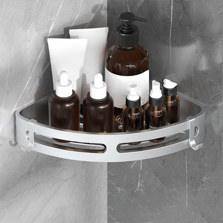 Lisslune | Modern Bathroom Hardware Set Bathroom Shelf Silver/Black Bathroom Accessories Set