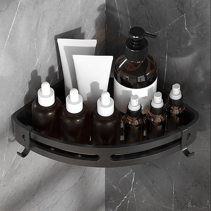 Lisslune | Modern Bathroom Hardware Set Bathroom Shelf Silver/Black Bathroom Accessories Set