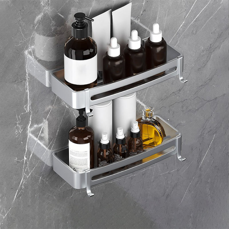 Lisslune | Modern Bathroom Hardware Set Bathroom Shelf Silver/Black Bathroom Accessories Set