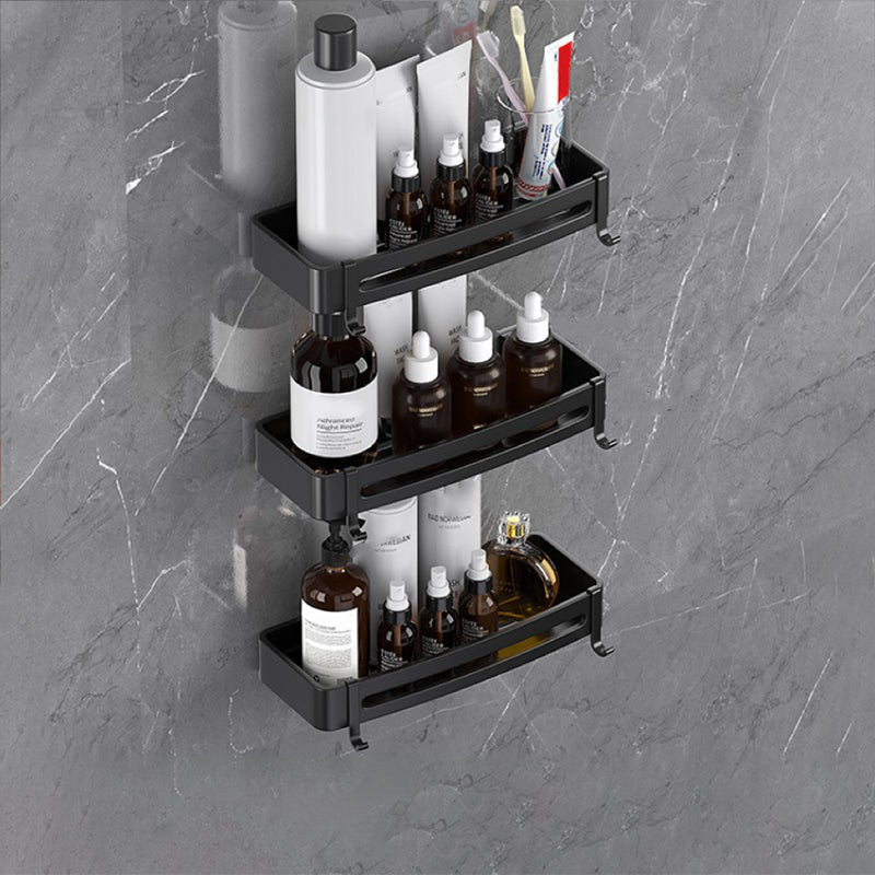 Lisslune | Modern Bathroom Hardware Set Bathroom Shelf Silver/Black Bathroom Accessories Set