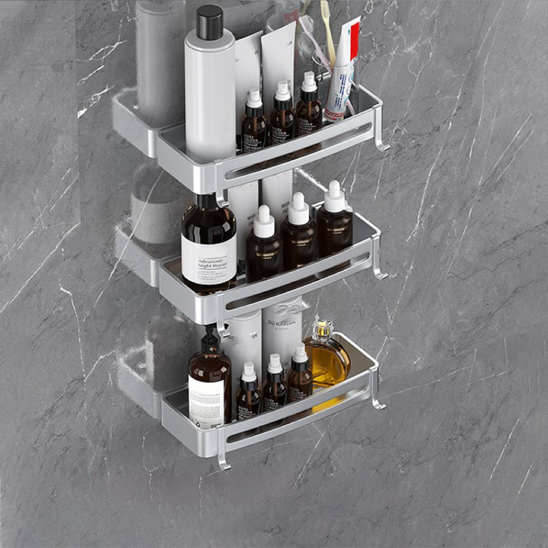 Lisslune | Modern Bathroom Hardware Set Bathroom Shelf Silver/Black Bathroom Accessories Set