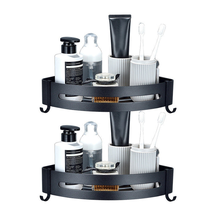 Lisslune | Modern Bathroom Hardware Set Bathroom Shelf Silver/Black Bathroom Accessories Set