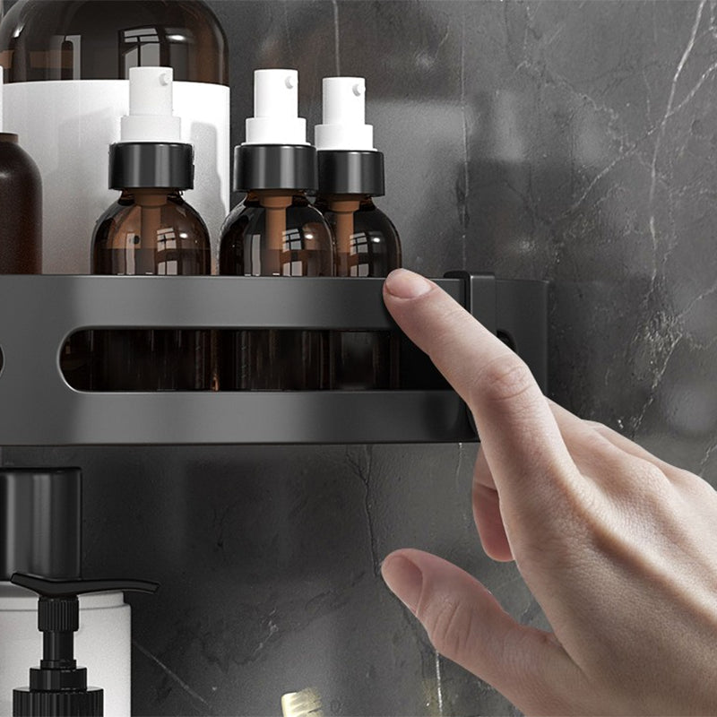 Lisslune | Modern Bathroom Hardware Set Bathroom Shelf Silver/Black Bathroom Accessories Set