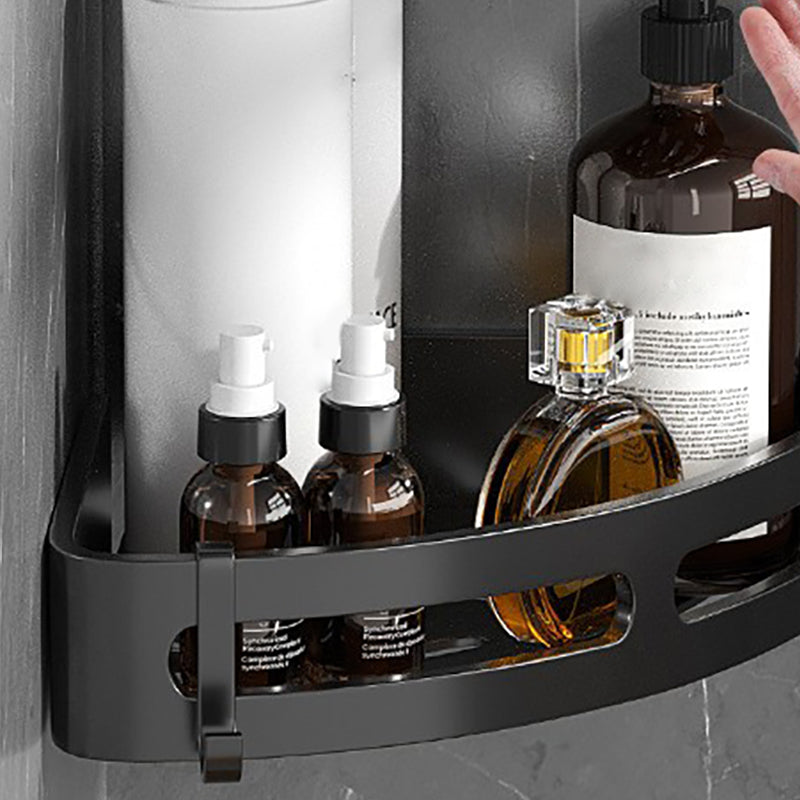 Lisslune | Modern Bathroom Hardware Set Bathroom Shelf Silver/Black Bathroom Accessories Set
