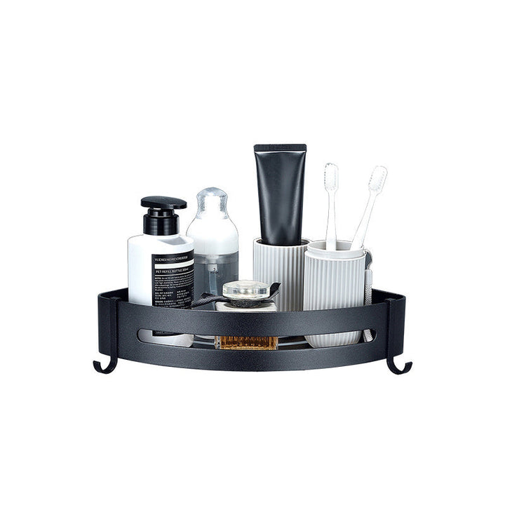 Lisslune | Modern Bathroom Hardware Set Bathroom Shelf Silver/Black Bathroom Accessories Set