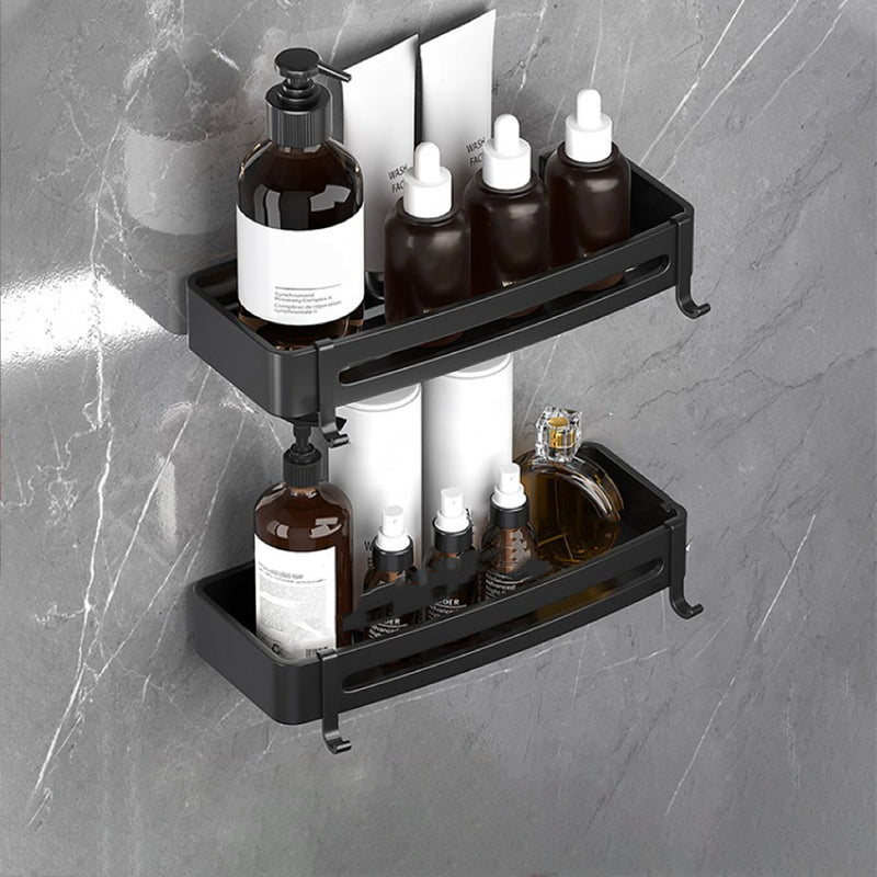 Lisslune | Modern Bathroom Hardware Set Bathroom Shelf Silver/Black Bathroom Accessories Set