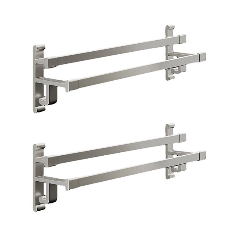 Lisslune | Gray Bathroom Accessory Set Contemporary Style Aluminum Towel Bar