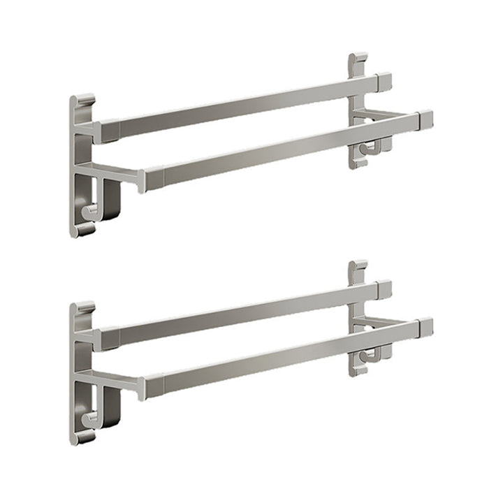 Lisslune | Gray Bathroom Accessory Set Contemporary Style Aluminum Towel Bar