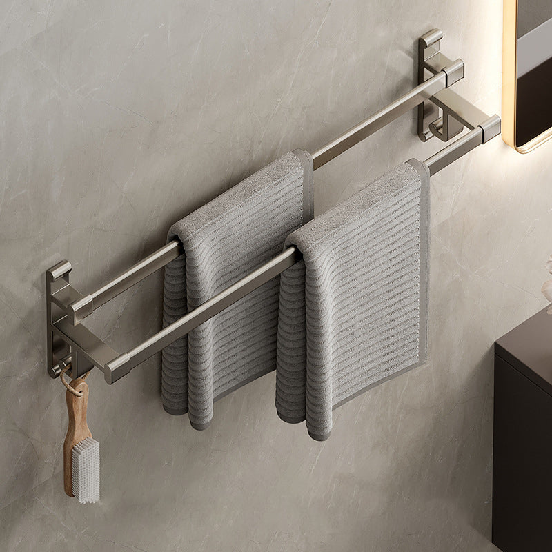 Lisslune | Gray Bathroom Accessory Set Contemporary Style Aluminum Towel Bar