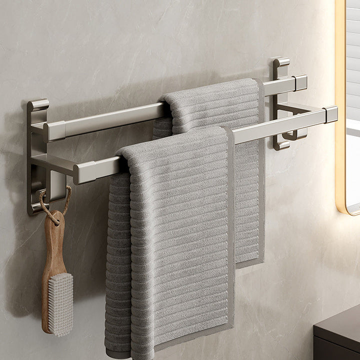 Lisslune | Gray Bathroom Accessory Set Contemporary Style Aluminum Towel Bar