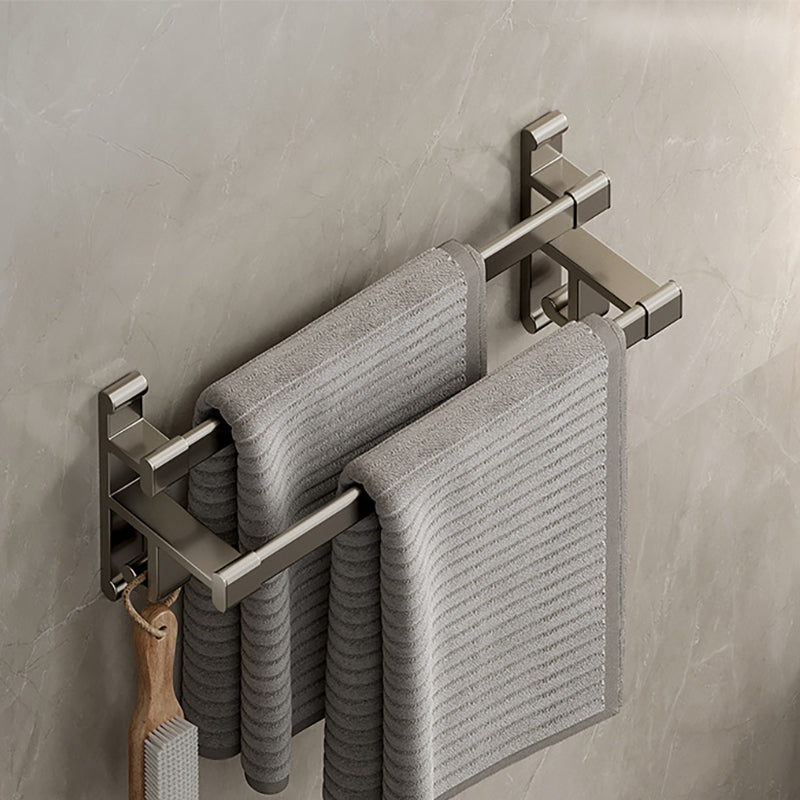 Lisslune | Gray Bathroom Accessory Set Contemporary Style Aluminum Towel Bar