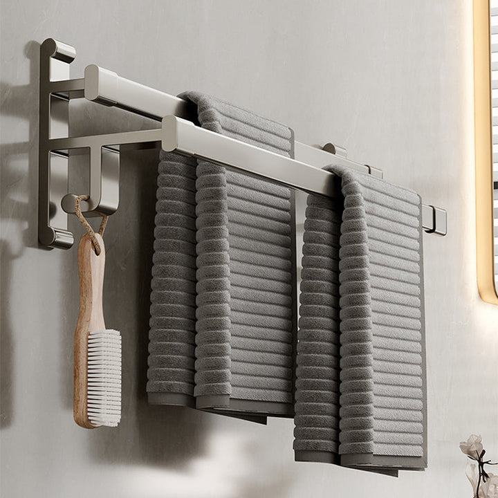 Lisslune | Gray Bathroom Accessory Set Contemporary Style Aluminum Towel Bar