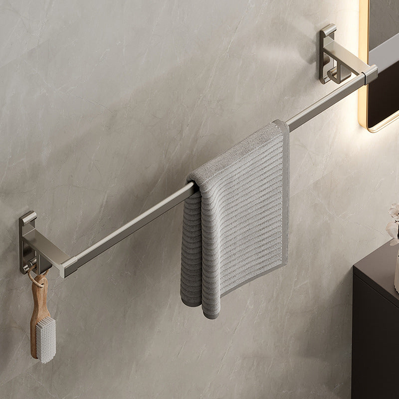 Lisslune | Gray Bathroom Accessory Set Contemporary Style Aluminum Towel Bar
