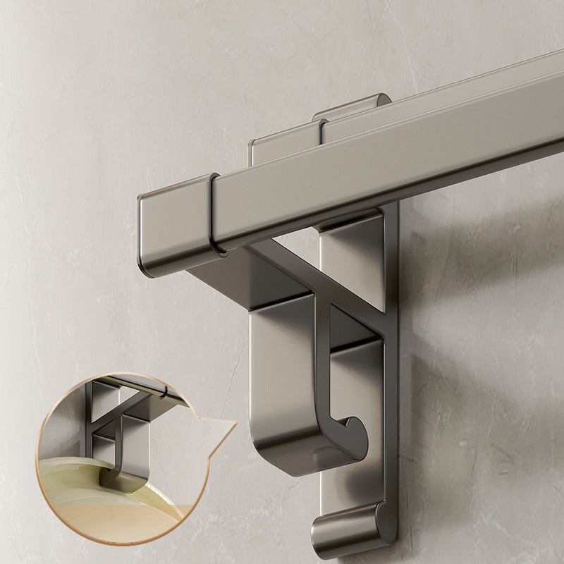 Lisslune | Gray Bathroom Accessory Set Contemporary Style Aluminum Towel Bar