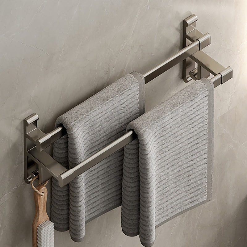 Lisslune | Gray Bathroom Accessory Set Contemporary Style Aluminum Towel Bar