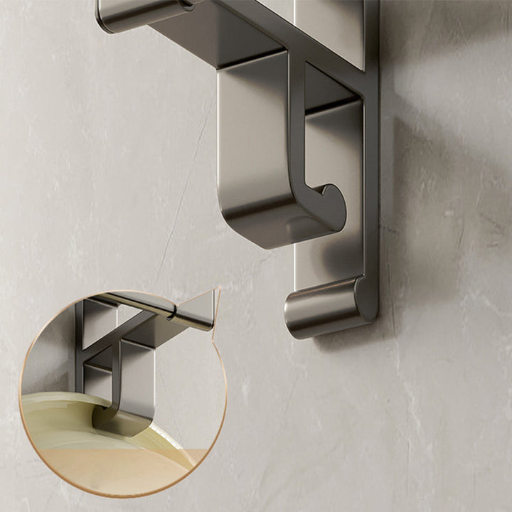 Lisslune | Gray Bathroom Accessory Set Contemporary Style Aluminum Towel Bar