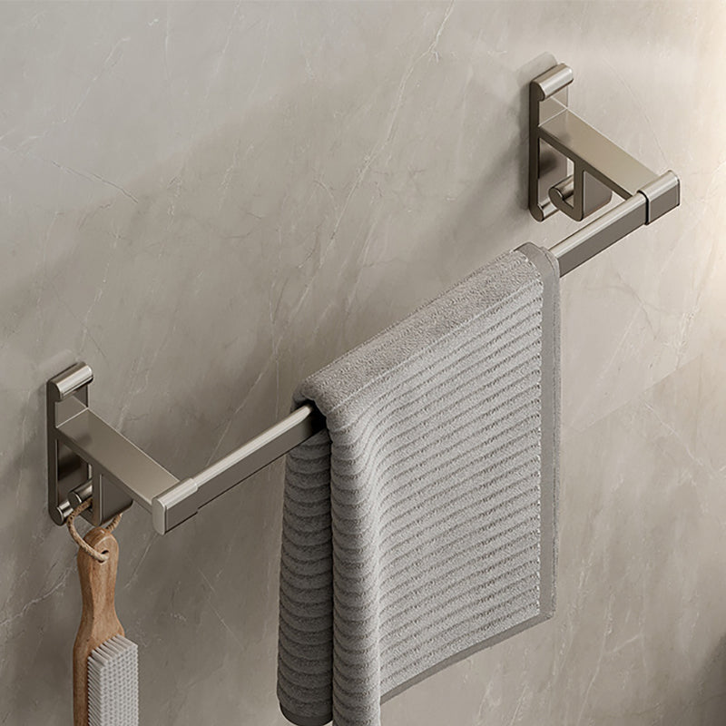 Lisslune | Gray Bathroom Accessory Set Contemporary Style Aluminum Towel Bar