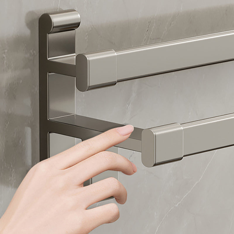 Lisslune | Gray Bathroom Accessory Set Contemporary Style Aluminum Towel Bar