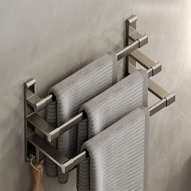Lisslune | Gray Bathroom Accessory Set Contemporary Style Aluminum Towel Bar