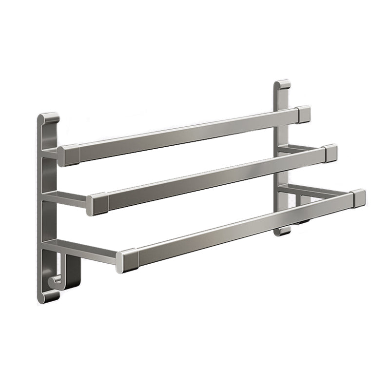 Lisslune | Gray Bathroom Accessory Set Contemporary Style Aluminum Towel Bar