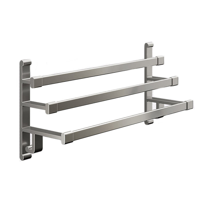 Lisslune | Gray Bathroom Accessory Set Contemporary Style Aluminum Towel Bar