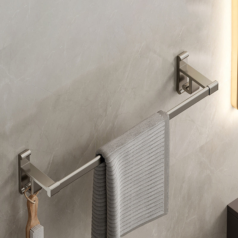 Lisslune | Gray Bathroom Accessory Set Contemporary Style Aluminum Towel Bar