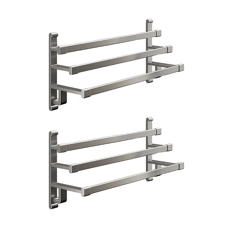 Lisslune | Gray Bathroom Accessory Set Contemporary Style Aluminum Towel Bar