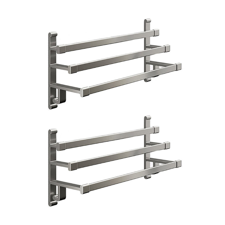 Lisslune | Gray Bathroom Accessory Set Contemporary Style Aluminum Towel Bar