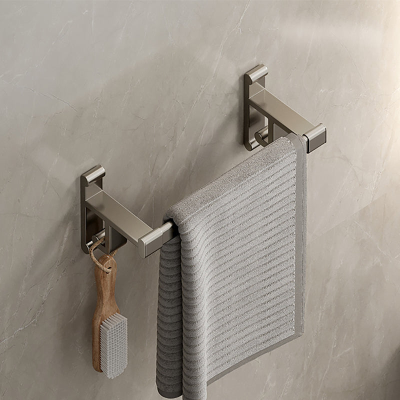 Lisslune | Gray Bathroom Accessory Set Contemporary Style Aluminum Towel Bar