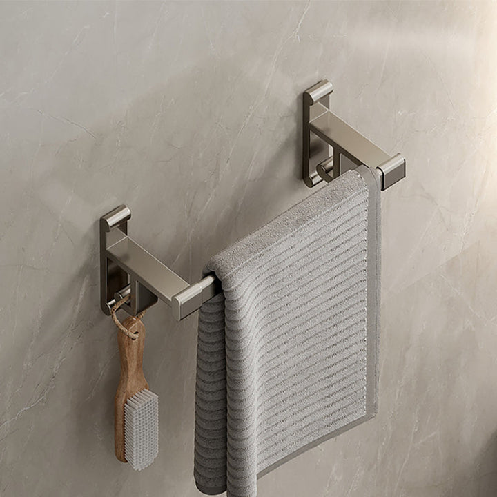 Lisslune | Gray Bathroom Accessory Set Contemporary Style Aluminum Towel Bar