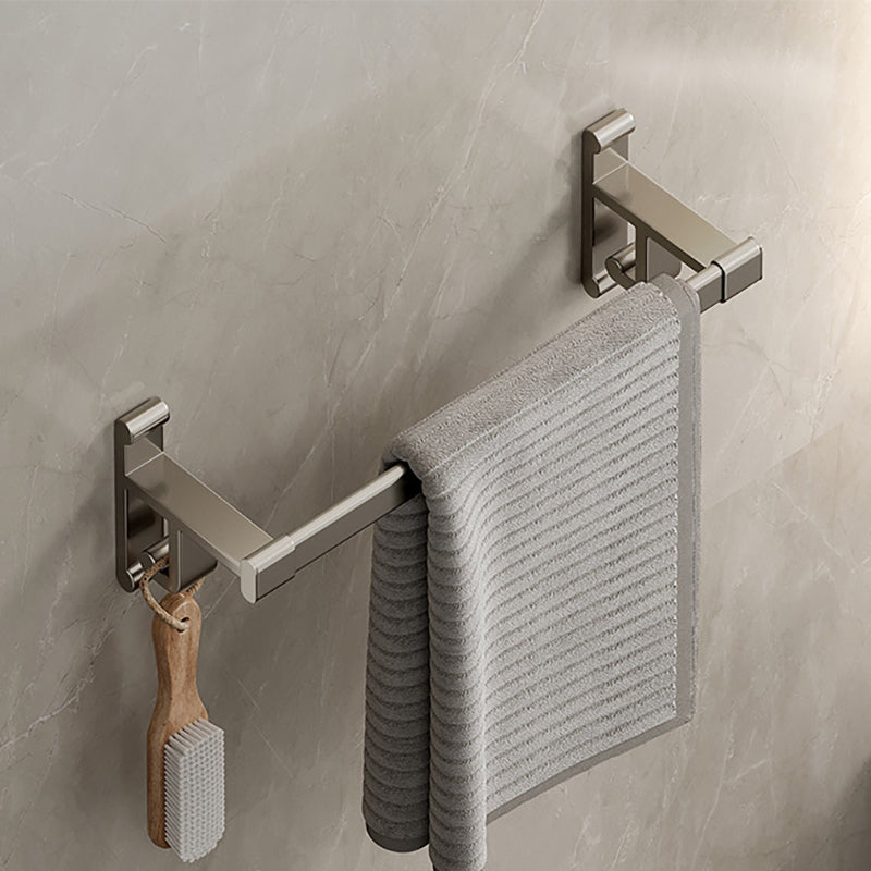 Lisslune | Gray Bathroom Accessory Set Contemporary Style Aluminum Towel Bar