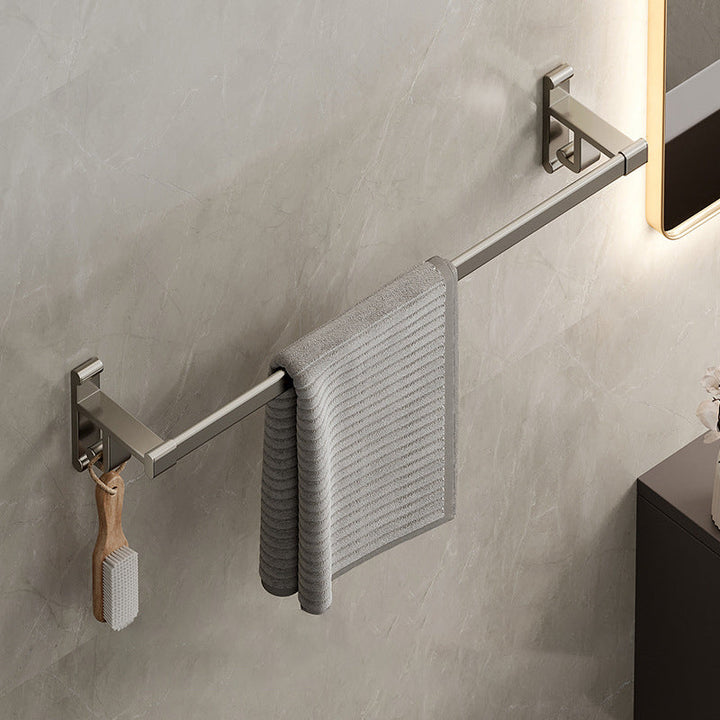 Lisslune | Gray Bathroom Accessory Set Contemporary Style Aluminum Towel Bar