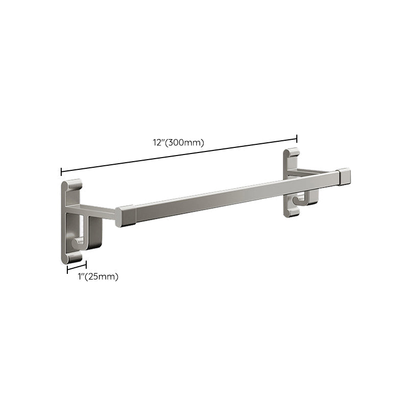 Lisslune | Gray Bathroom Accessory Set Contemporary Style Aluminum Towel Bar