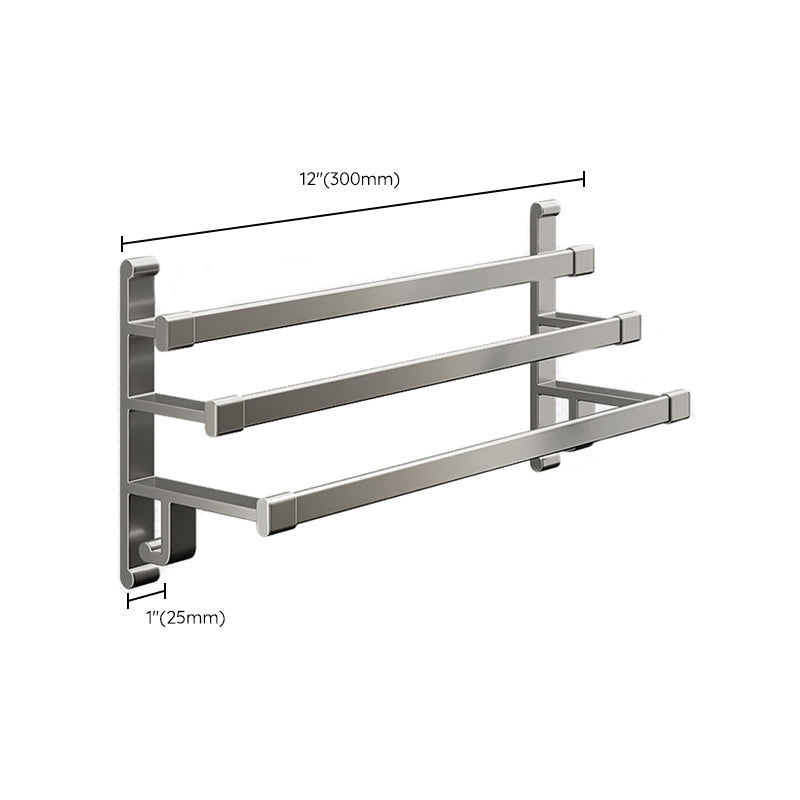 Lisslune | Gray Bathroom Accessory Set Contemporary Style Aluminum Towel Bar