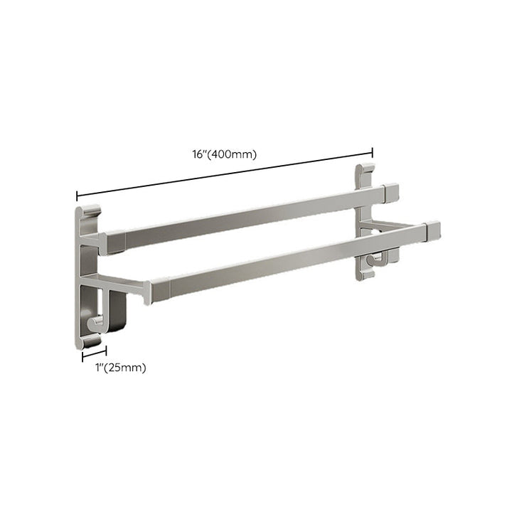 Lisslune | Gray Bathroom Accessory Set Contemporary Style Aluminum Towel Bar